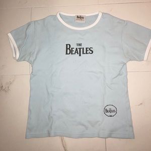 Authentic Beatles baby blue ringer t shirt